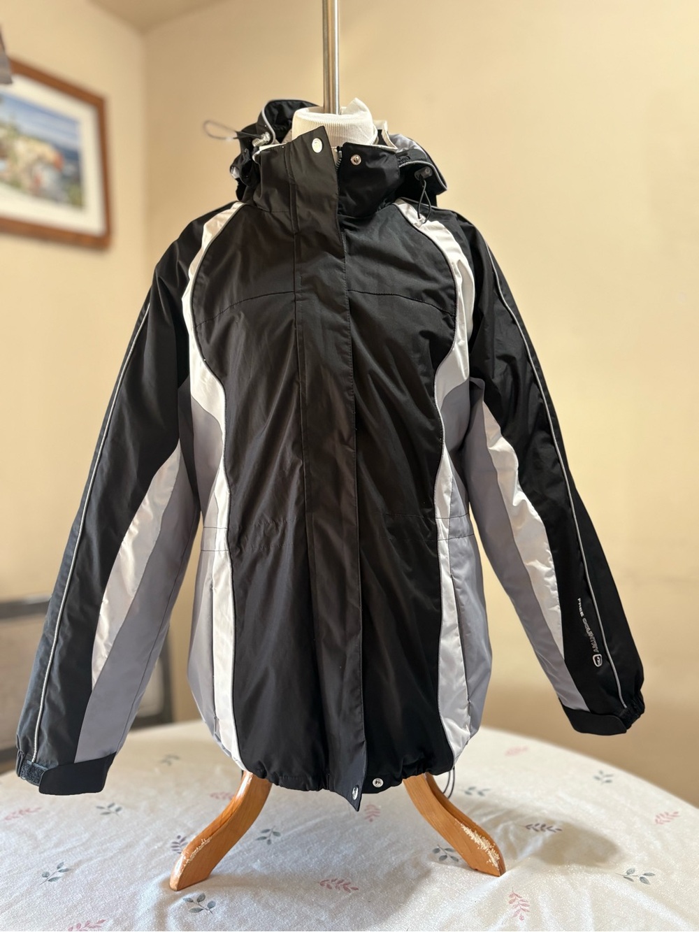 Waterproof Black & Gray Women's Ski Jacket